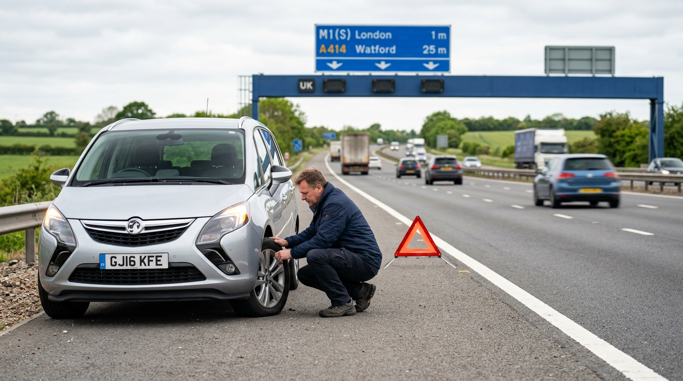 flat tyre uk: (motorways, red routes, m25 city centres) Mobile Tyres