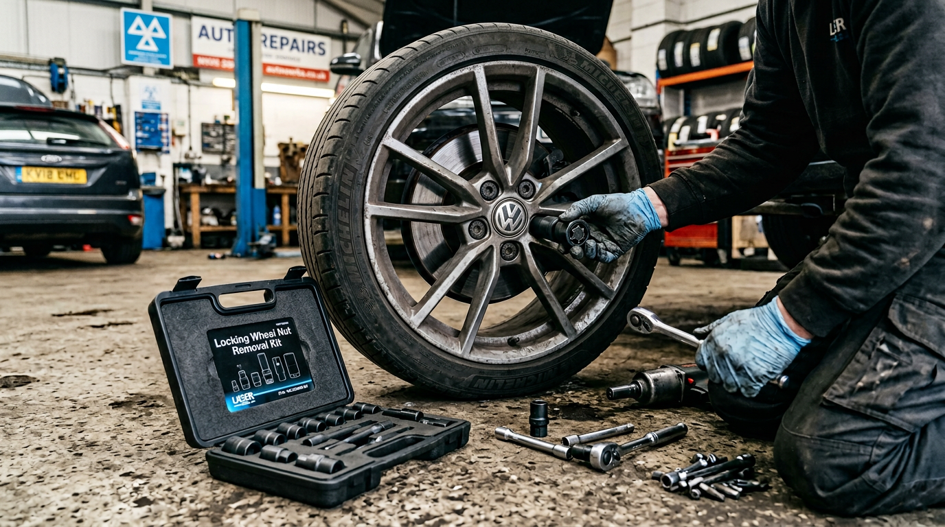 lost locking wheel nut key? mobile removal uk (roadside safe) Mobile Tyres