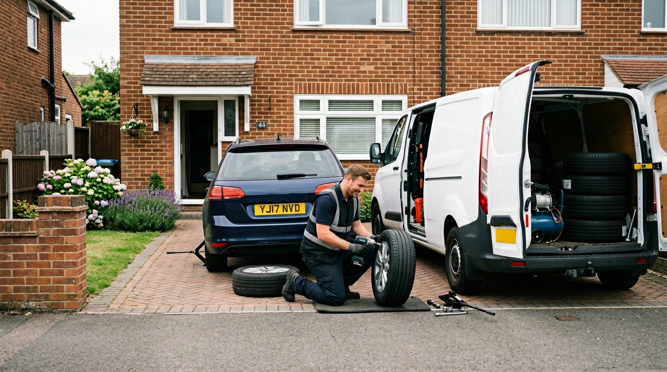 mobile tyre fitting home uk: space, parking expect Mobile Tyres