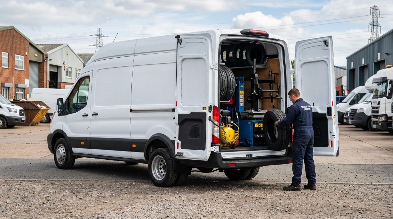 mobile tyre fitting vans commercial vehicles (uk: m25, m6, m62) Mobile Tyres